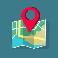 icono de mapa de ubicación, marca de puntero gps. ilustración vectorial vector