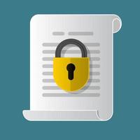 Business information document protection access icon. Protecting important documents online. Confidential documents,  private files. vector illustration