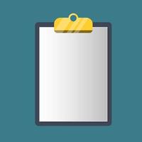 Empty clipboard. blank paper on the clipboard. business icon. flat cartoon for the business idea, web design. vector illustration