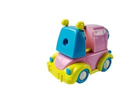 sacapuntas modelo coche de juguete colorido pastel foto