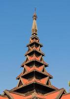 Ancient teak monastery of Bagaya Kyaung in Inwa, Myanmar photo