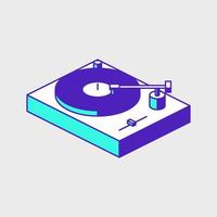 ilustración de icono de vector isométrico tocadiscos tocadiscos