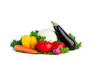 Fresh vegetables on isolated photo