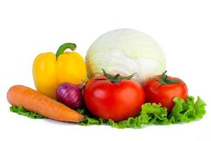 Vegetables on isolated white background photo