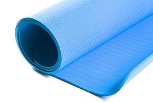 Blue mat for yoga photo