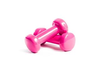 pink plastic dumbbells photo