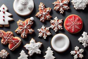 homemade christmas cookies in different shapes photo