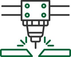 Laser Cutting Machine Creative Icon Design vector