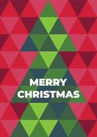 Christmas poster.  Mosaic of triangles, image of a Christmas tree. vector