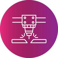 Laser Cutting Machine Creative Icon Design vector