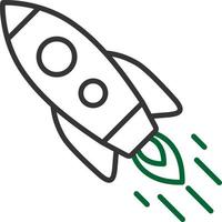 Inclined Rocket Creative Icon Design vector