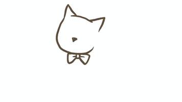 gato videoclip dibujo dibujos animados garabato kawaii anime página para colorear lindo dibujo ilustrativo imágenes prediseñadas personaje chibi manga cómic video