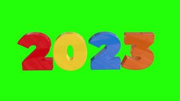 2023 Multicolor 3D Wiggle, Floating Text on Green Background video