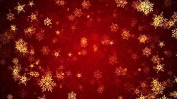 Christmas invitation card snow flakes background. snowflakes red background video