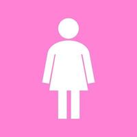 White Woman or female symbol on pink background. vector