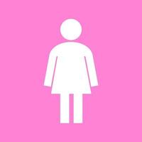 White Woman or female symbol on pink background. vector