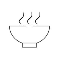 Bowl icon with smoke on white background. vector