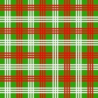 Checkered Christmas pattern with red and white on green background. vector