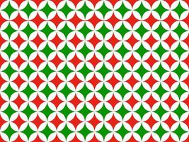 Geometric pattern with red, green and white background vector