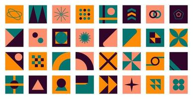 Bauhaus geometric brutalism elements. Modern basic bold forms, abstract dynamic shapes simple design. vector