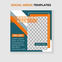 Fashion sale for social media feed template. Suitable for web brand promotion and sales promotion. vector
