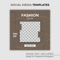 fashion sale social media post modern design vector