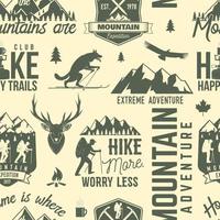 Hiking seamless pattern or background. vector