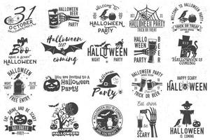 Set of Halloween celebration collection. vector