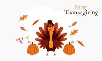 Happy thanksgiving background in flat design vector