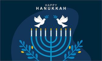 Hanukkah menorah. Happy jewish holiday hanukkah concept vector