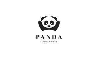 Panda bear silhouette logo design vector template