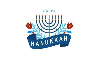 Hanukkah menorah. Happy jewish holiday hanukkah concept vector