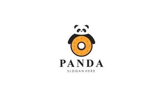 Panda bear silhouette logo design vector template