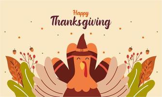 Happy thanksgiving background in flat design vector