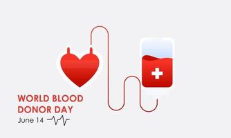 cartel del concepto de gota de sangre y corazón del día mundial del donante de sangre vector