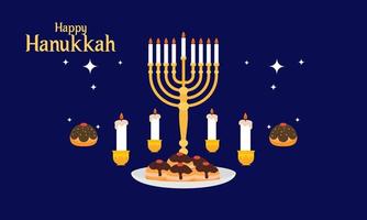 menorá de hanukkah. feliz concepto de vacaciones judías de hanukkah vector