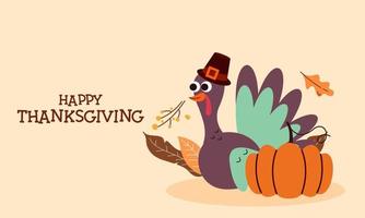 Happy thanksgiving background in flat design vector