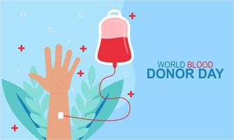 cartel del concepto de gota de sangre y corazón del día mundial del donante de sangre vector