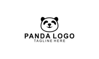 Panda bear silhouette logo design vector template