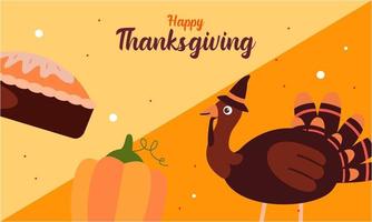 Happy thanksgiving background in flat design vector