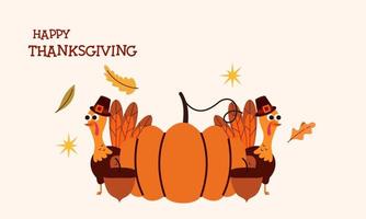 Happy thanksgiving background in flat design vector