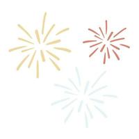 Hand drawn cute isolated clip art illustration of fireworks vector