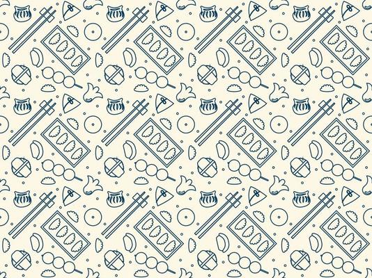 chinese new year asian food latin american pattern background seamless ornament menu japanese china