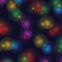 bright fireworks background pattern on black vector