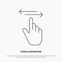 Finger Gestures Hand Left Right Line Icon Vector