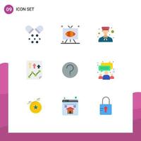 Flat Color Pack of 9 Universal Symbols of paper high television data people Editable Vector Design Elements