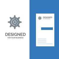 Cog Gear Setting Idea Grey Logo Design and Business Card Template vector