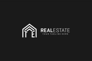 logotipo de la forma del techo de la casa de la letra te, estilo de logotipo del monograma inmobiliario creativo vector