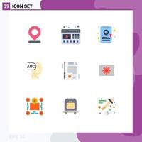 Modern Set of 9 Flat Colors and symbols such as setting computer book cab legal certificate Editable Vector Design Elements