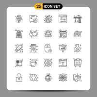 25 Thematic Vector Lines and Editable Symbols of construction user cup settings communication Editable Vector Design Elements